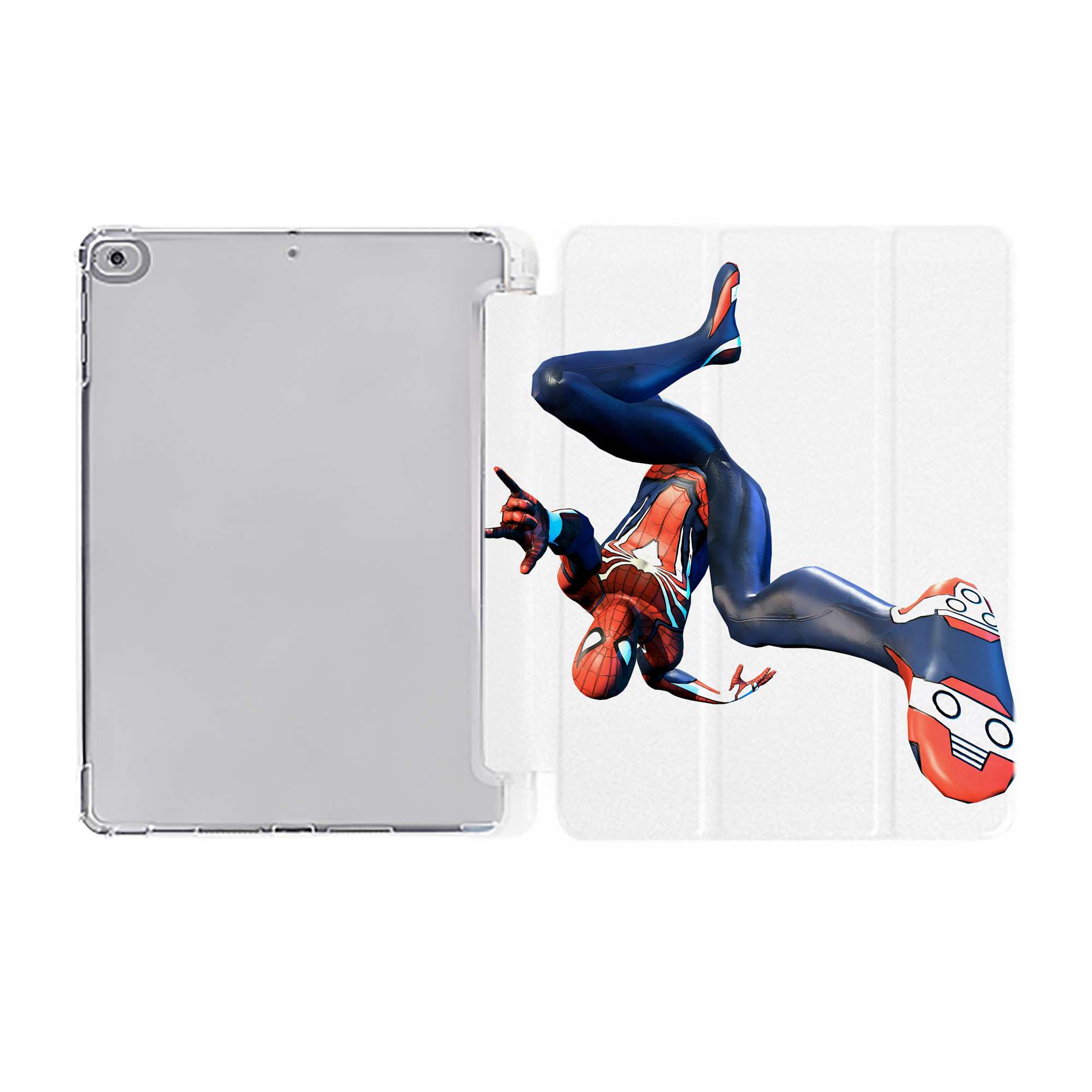 （画像用） Spider Man スパイダーマン IPad ケース ペン収納付き 三つ折りスタンド PUレザー×シリコン 対応機種9.5/10.5/10.9インチ